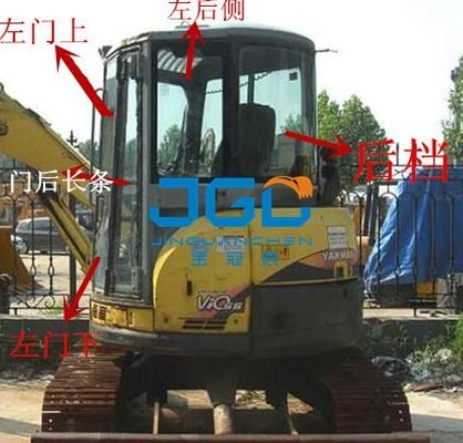 YM55 excavatrice Front And Rear Windshield, portes gauches et droites et Windows