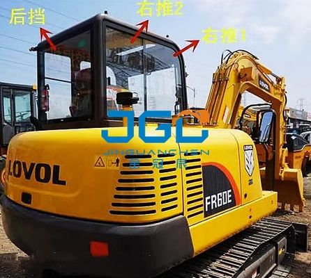 Excavator Glass 60D Front Rear Door Inférieur Arrière Côté Bras Droit Verre Trempé