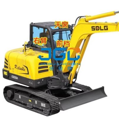 E690H/635/655/675/685 Excavatrice Pare-brise Courbure latérale arrière Bras droit Puits de lumière