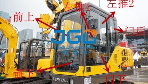 Excavatrice Front And Rear Windshield Upper de FR150E 330E 370E 480E et pare-brise inférieurs