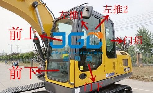 XE150D 155DK Excavateur portes avant et arrière et fenêtres vitre laminée gauche et droite