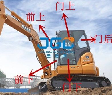 Excavatrice Front And Rear Windshield Left de CX58C et portes droites et Windows