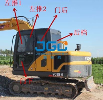 YC85-9 150 360 230 135-9 excavatrice Front And Rear Windshield, portes gauches et droites et Windows
