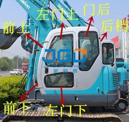 SWE70N9 Excavateur avant et arrière engrenages gauche et droite portes et fenêtres au-dessus et en dessous du pare-brise