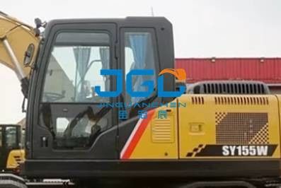 SY155W porte de la pelle à roues avant et arrière gauche et droite fenêtre inférieure grand bras pare-brise