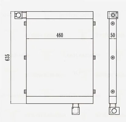 DX60 DX55 DX53W EX55W refroidisseur d'huile de pelle K9006314 avec matériau en aluminium