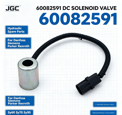 60082591 Pièces de rechange hydrauliques soupape solénoïde à courant continu pour danfoss Rexroth Sy60 Sy75 Sy95