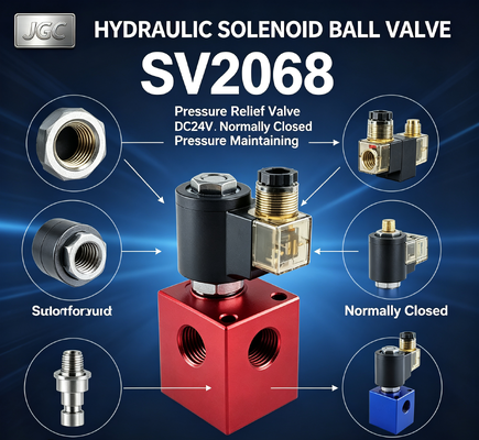 SV2068 Vanne à boisseau sphérique hydraulique à solénoïde, cartouche filetée, soupape de décharge, 24V CC, normalement fermée, vanne de maintien de pression