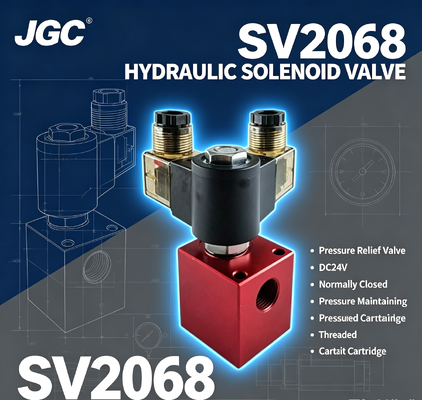 SV2068 Vanne à boisseau sphérique hydraulique à solénoïde, cartouche filetée, soupape de décharge, 24V CC, normalement fermée, vanne de maintien de pression