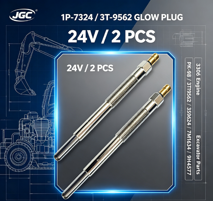 1P-7324 3T-9562 Bougie de préchauffage 24V 2 PIÈCES Moteur 3306 Bougie de préchauffage SONOCMP Diesel pour PK-98 3T9562 3S9624 7M1634 9H4577 Pièces d'excavatrice