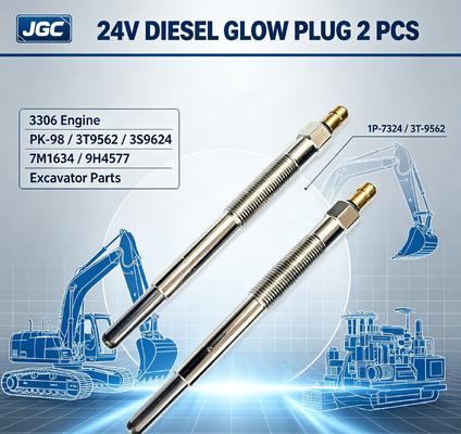 1P-7324 3T-9562 Bougie de préchauffage 24V 2 PIÈCES Moteur 3306 Bougie de préchauffage SONOCMP Diesel pour PK-98 3T9562 3S9624 7M1634 9H4577 Pièces d'excavatrice