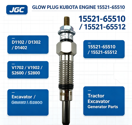Bougie de préchauffage D1102 D1302 D1402 V1702 V1902 S2600 S2800 15521-65510 15521-65512 pour pièces de moteur de tracteur, excavatrice, générateur Kubota