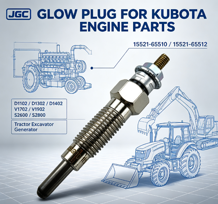 Bougie de préchauffage D1102 D1302 D1402 V1702 V1902 S2600 S2800 15521-65510 15521-65512 pour pièces de moteur de tracteur, excavatrice, générateur Kubota