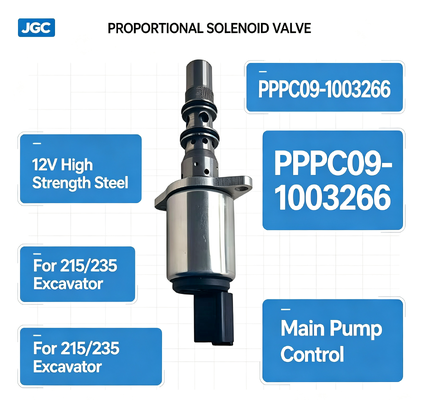 PPCP09-1003266 12V soupape solénoïde proportionnelle en acier à haute résistance pour pompe principale de la pelle 215/235