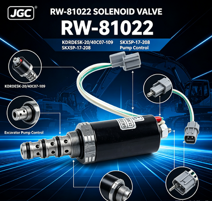 SKX5P-17-208 Pièces de rechange pompe soupape solénoïde RW-81022 "KDRDE5K-20/40C07-109 " pour pièces automobiles de pelleteuse