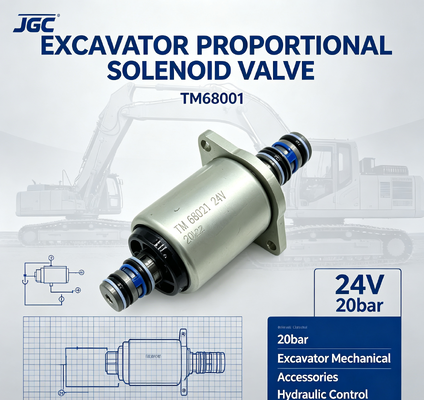 TM68001 Accessoires mécaniques pour excavateurs 24V 20bar soupape solénoïde proportionnelle pour excavateurs