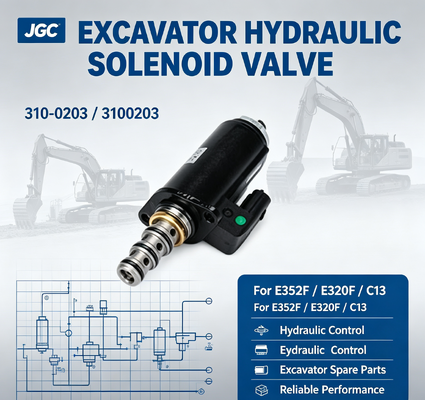 310-0203 3100203 SOUPAPE SOLÉNOÏDE D'EXCAVATRICE pour E352F E320F C13 SOUPAPE SOLÉNOÏDE HYDRAULIQUE