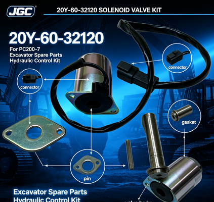 Pièces de machines de construction PC200-7 Pièces de rechange pour excavatrice Électrovanne pour 20Y-60-32120
