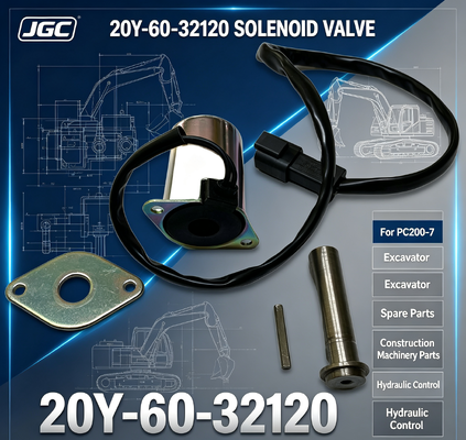 Pièces de machines de construction PC200-7 Pièces de rechange pour excavatrice Électrovanne pour 20Y-60-32120