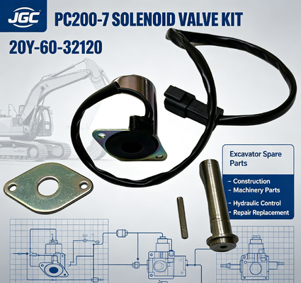 Pièces de machines de construction PC200-7 Pièces de rechange pour excavatrice Électrovanne pour 20Y-60-32120