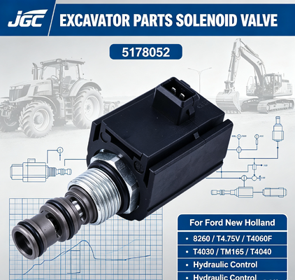 5168052 Pièces de pièces d'excavatrice soupape solénoïde pour Ford New Holland 8260 T4.75V T4060F T4030 TM165 T4040