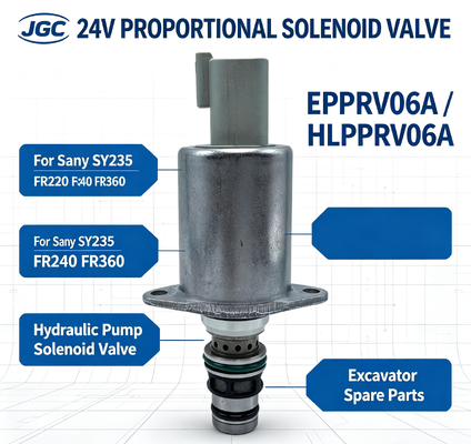 EPPRV06A Vanne Solénoïde Proportionnelle 24V HLPPRV06A pour Excavatrice Sany SY235 FR220 FR240 FR360 Vanne Solénoïde Hydraulique