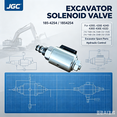 1854254 Vente à chaud soupape solénoïde pour pièces détachées de pelleteuse 420D 420E 424D 430D 430E 432D 216 216B 226 226B 232 232B