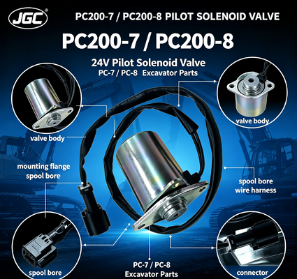 Pièces d'excavatrice PC-7 PC-8 pour PC200-7 PC200-8 Valve Solénoïde Valve Pilote Solénoïde 24V