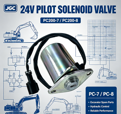 Pièces d'excavatrice PC-7 PC-8 pour PC200-7 PC200-8 Valve Solénoïde Valve Pilote Solénoïde 24V