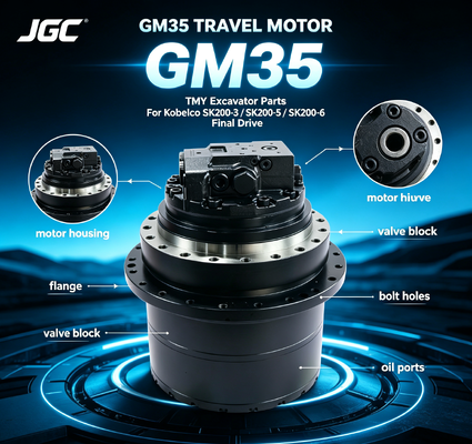 Pièces d'excavatrice GM35 Moteur de translation hydraulique pour Kobelco Compatible avec SK200-3 SK200-5 SK200-6