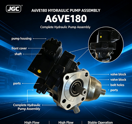 A6VE180 Assemblage complet de pompe hydraulique fonctionnement stable à débit élevé