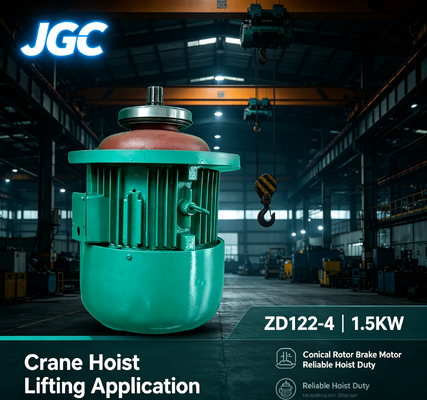 ZD122-4 Moteur de levage de grue Type 1.5KW Moteur à frein à rotor conique