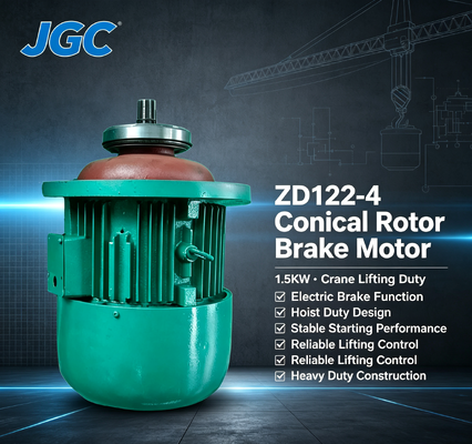 ZD122-4 Moteur de levage de grue Type 1.5KW Moteur à frein à rotor conique