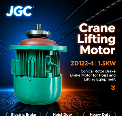 ZD122-4 Moteur de levage de grue Type 1.5KW Moteur à frein à rotor conique